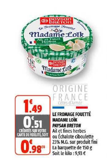 le fromage fouetté madame loïk paysan breton