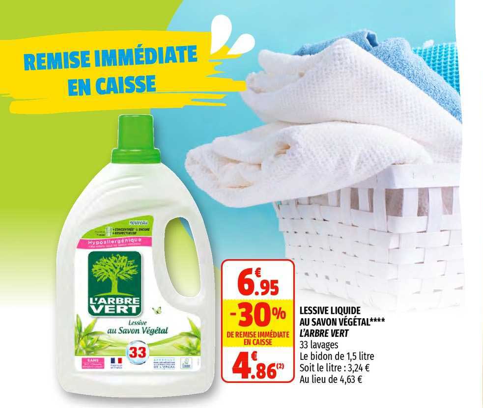 lessive liquide au savon végétal l'arbre vert