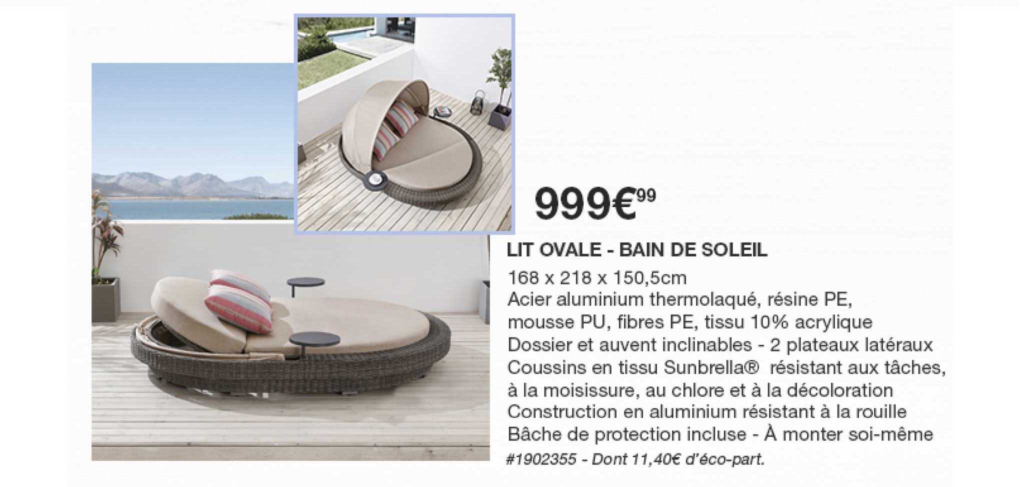 Lit Ovale - Bain De Soleil