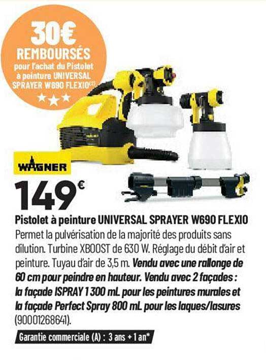 pistolet à peinture univesal sprayer w690 flexio