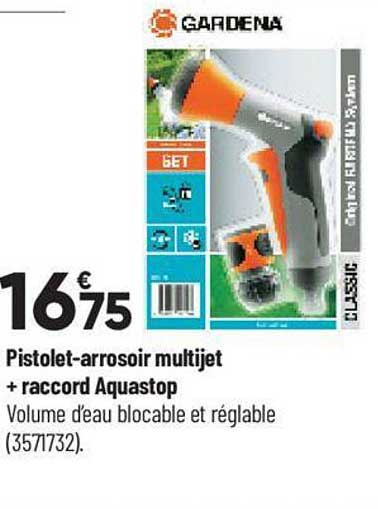 pistolet-arrosoir multijet + raccord aquastop gardena