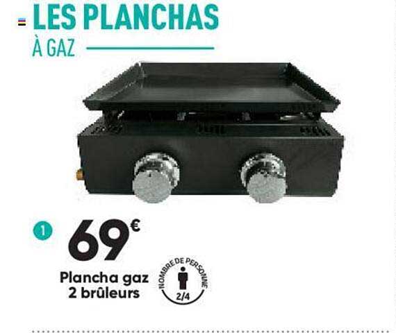 plancha gaz 2 brûleurs