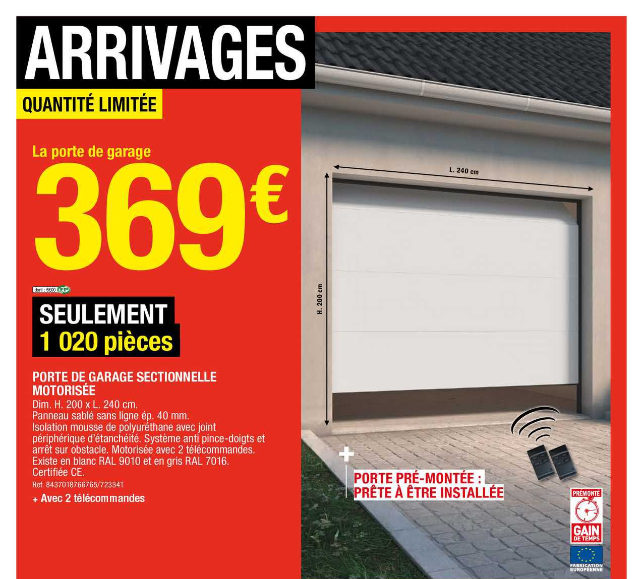 Porte De Garage Sectionnelle Motorisée