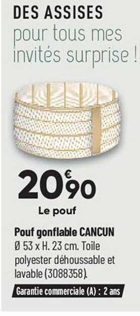 pouf gonflable cancun