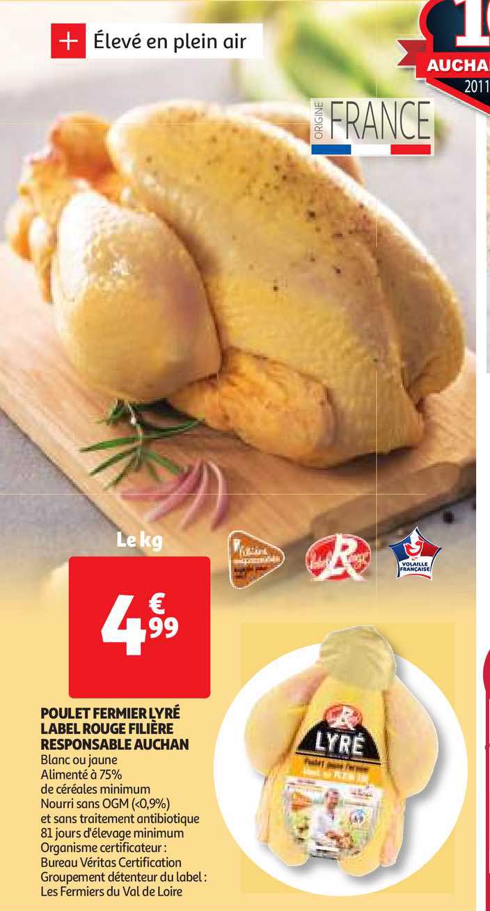 poulet fermier lyré label rouge filière responsable auchan