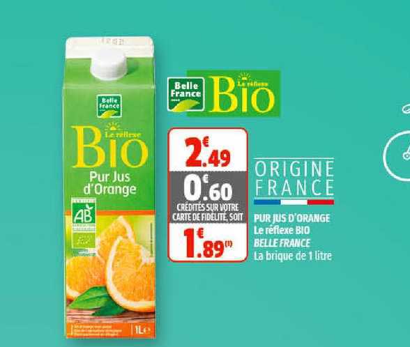 pur jus d'orange le réflexe bio belle france