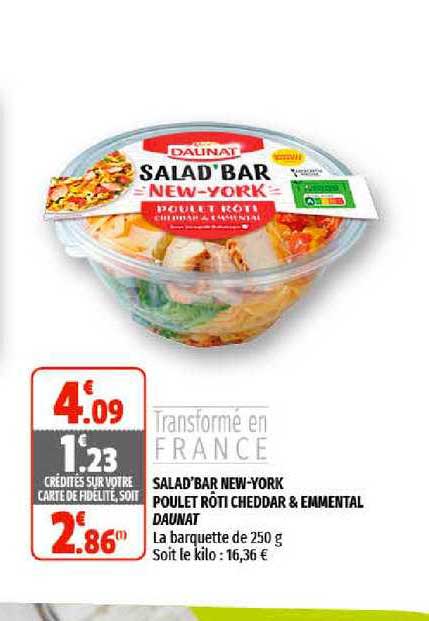salad'bar new-york poulet rôti cheddar & emmental daunat