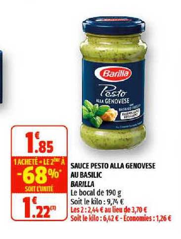 sauce pesto alla genovèse au basilic barilla