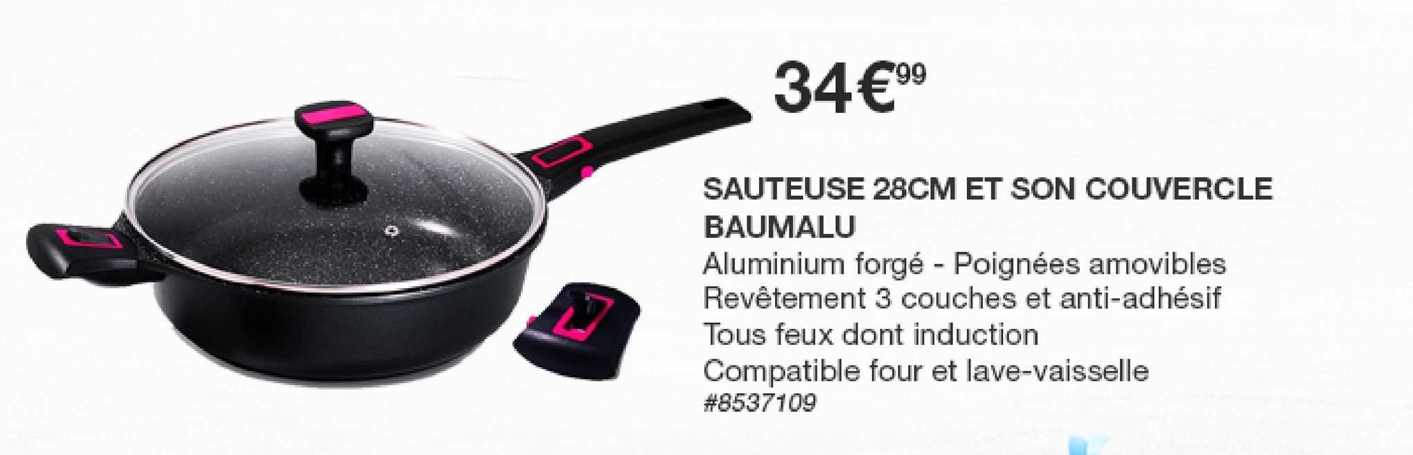 sauteuse 28cm et son couvercle baumalu