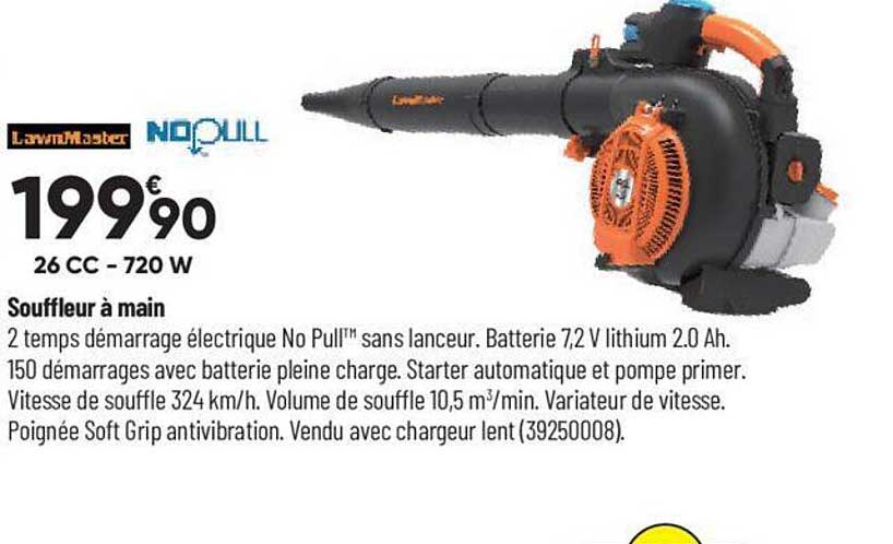 souffleur à main 26 cc - 720 w lawnmaster