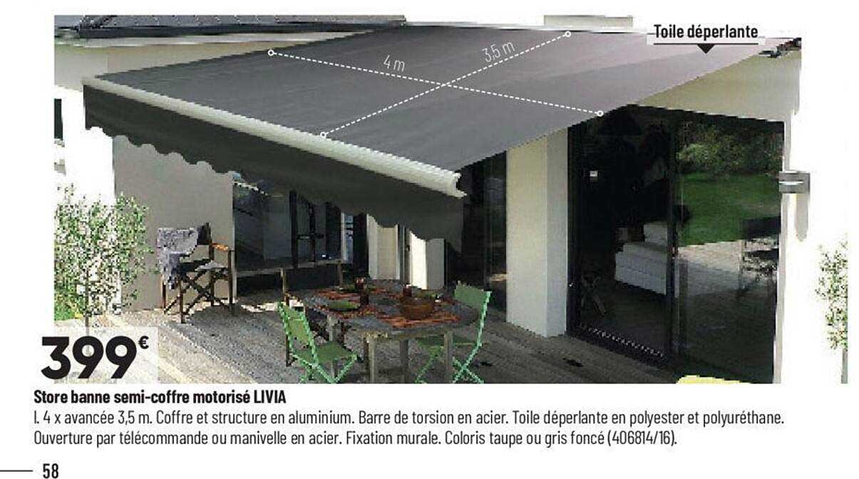 store banne semi-coffre motorisé livia