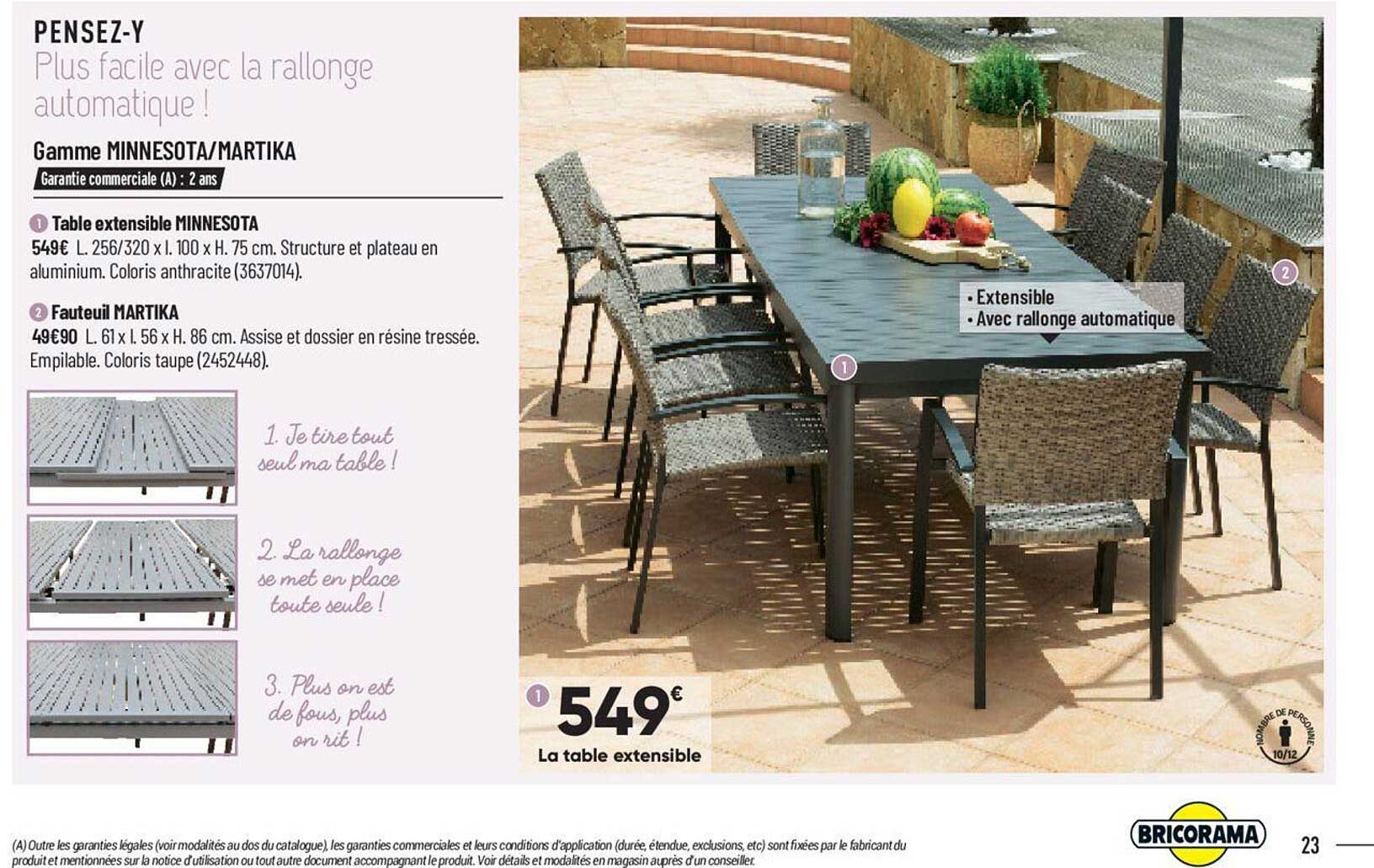 table extensible minnesota, fauteuil martika