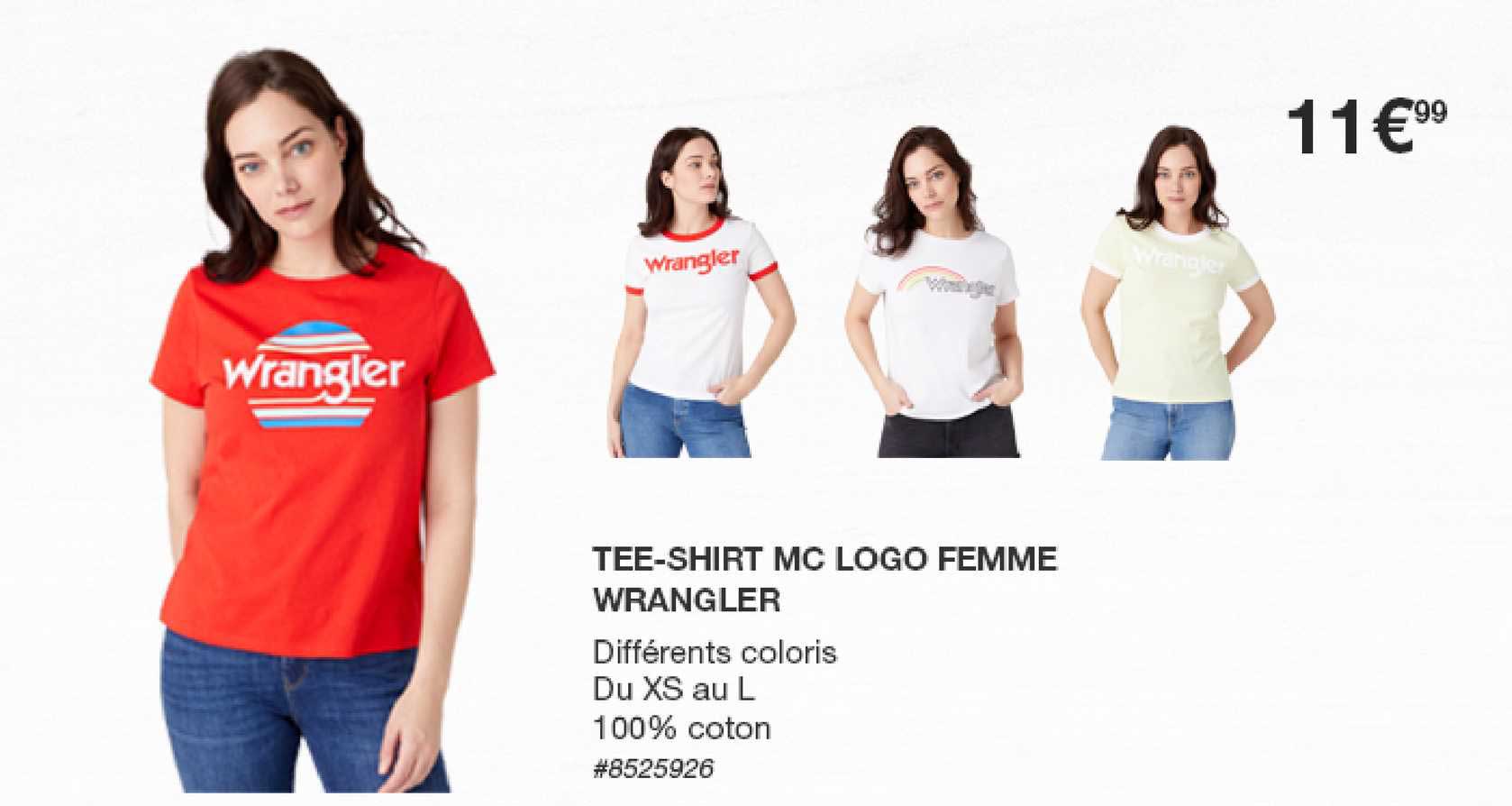 tee-shirt mc logo femme wrangler