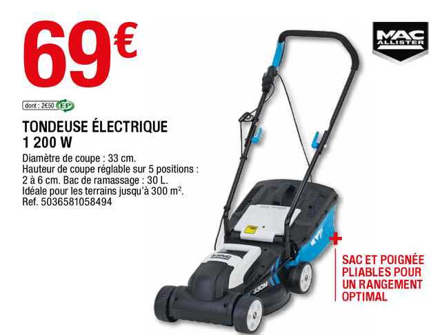 tondeuse électrique 1200 w mac allister