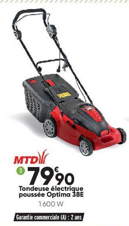 tondeuse électrique poussé optima 38e mtd