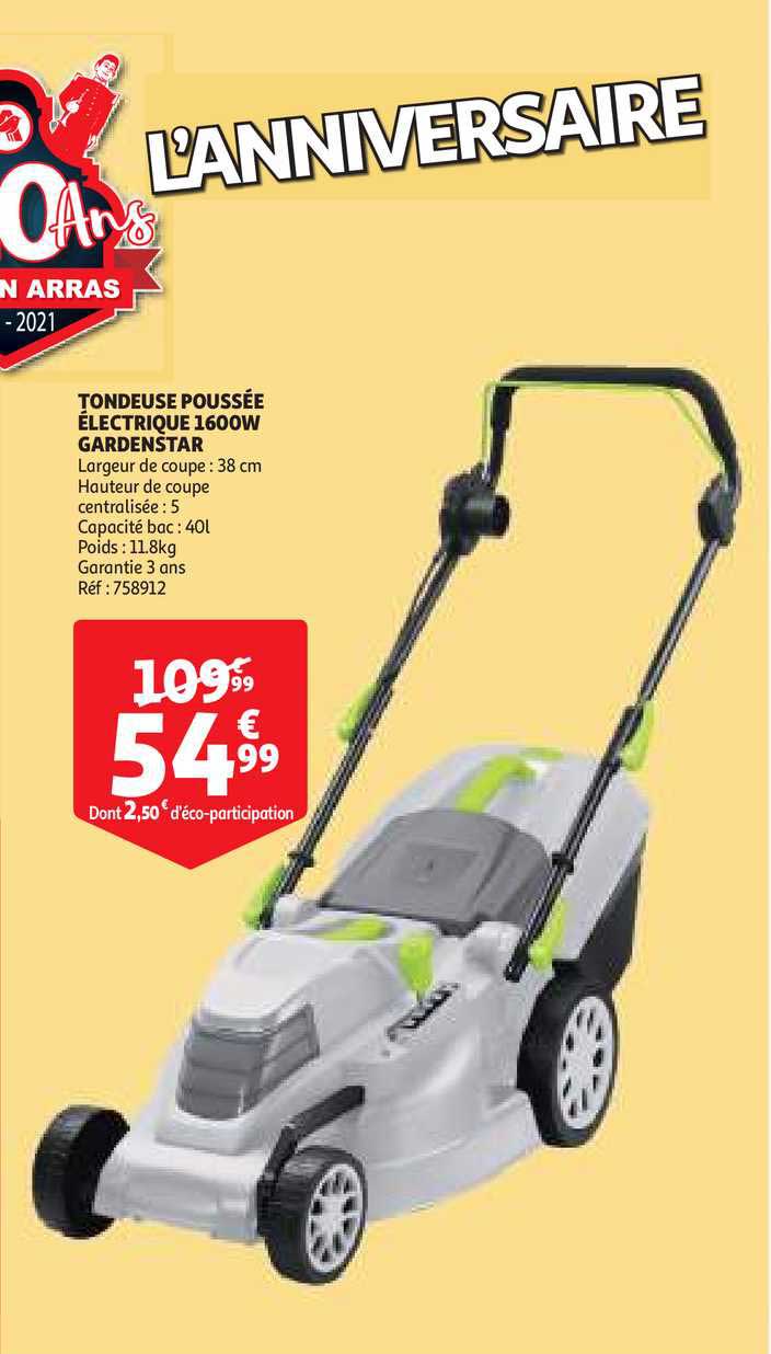 Tondeuse Poussée électrique 1600 W Gardenstar