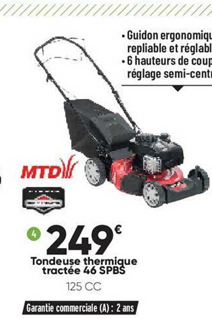 tondeuse thermique tractée 46 spbs mtd