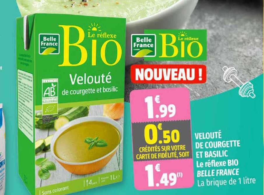 velouté de courgette et basilic le réflexe bio belle france