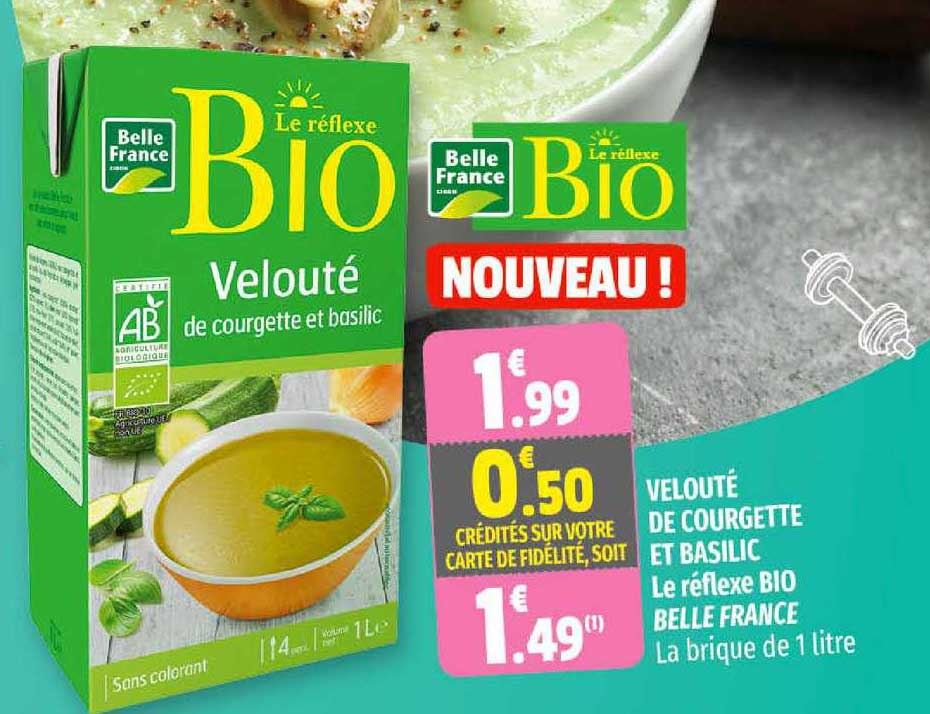 velouté de courgette et basilic le réflexe bio belle france