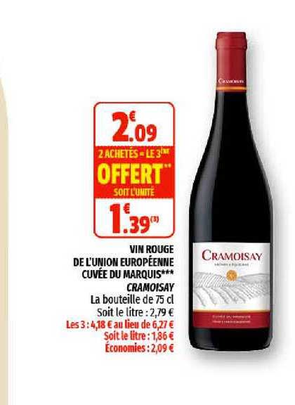 Vin Rouge De L'union Européenne Cuvée Du Marquis Cramoisay