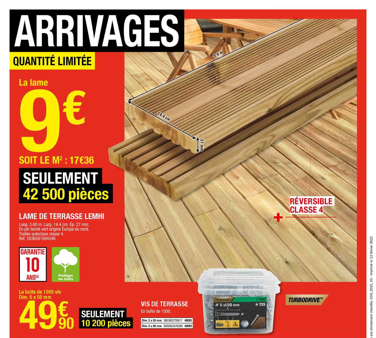 vis de terrasse , lame de terrasse lemhi