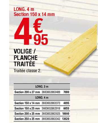 volige - planche traitée