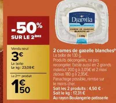 2 cornes de gazelle blanches