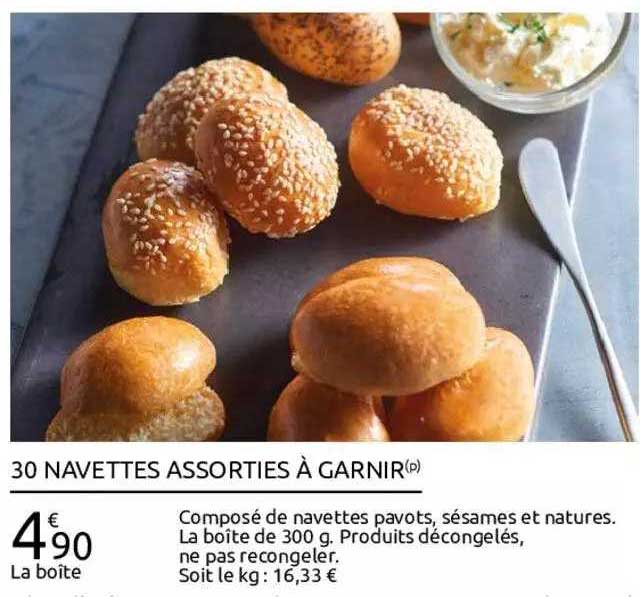30 navettes assorties à garnir