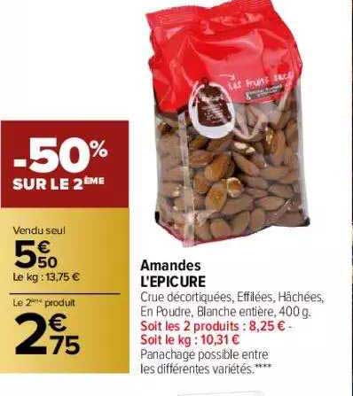 Amandes L'épicure