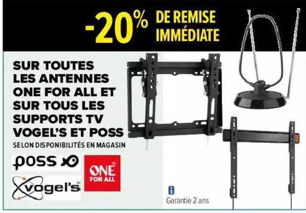 antennes one for all et supports tv vogel's et poss