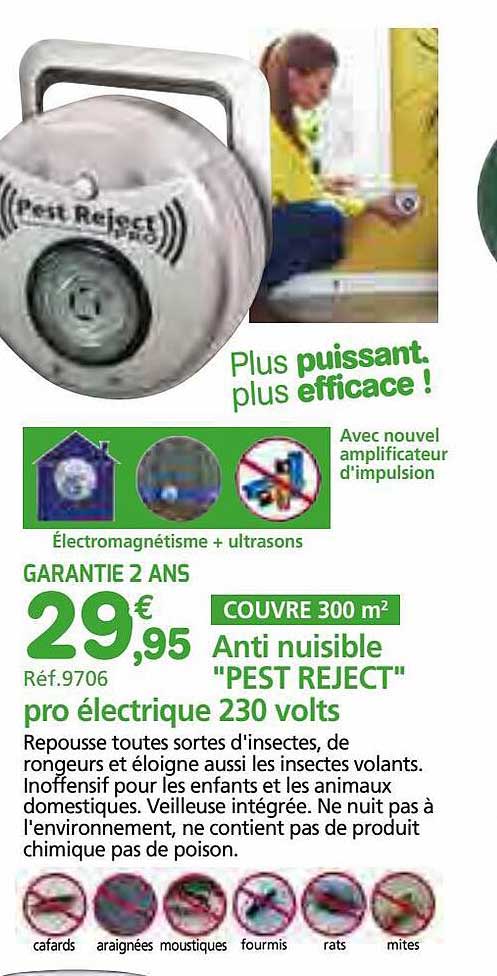anti nuisible "pest reject" pro électrique 230 volts