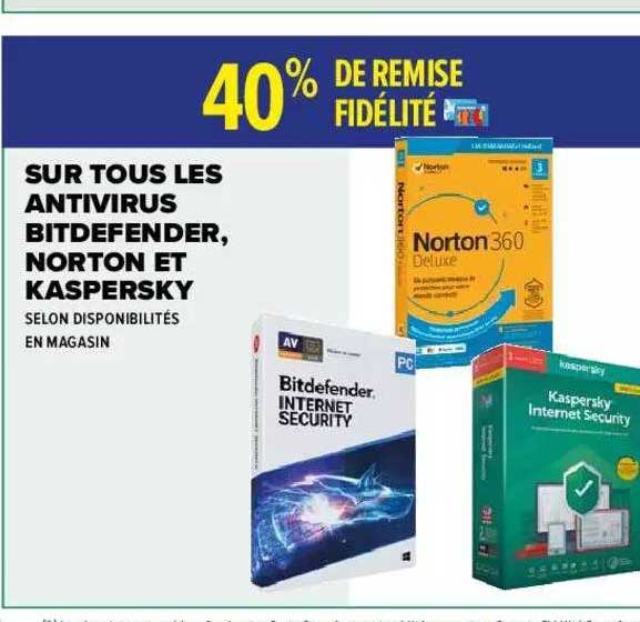 antivirus bitdefender, norton et kaspersky
