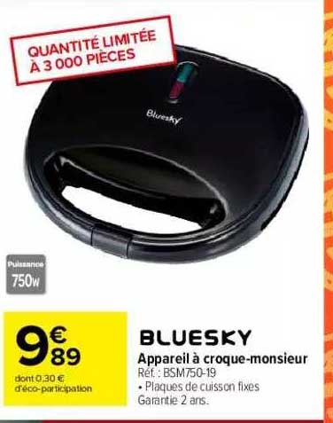 appareil à croque-monsieur bluesky