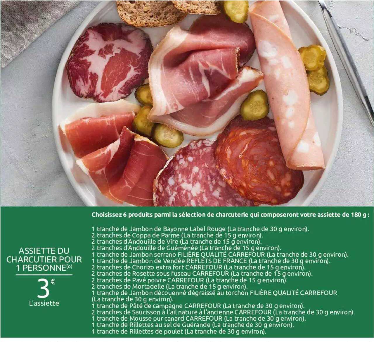 assiette du charcutier pour 1 personne