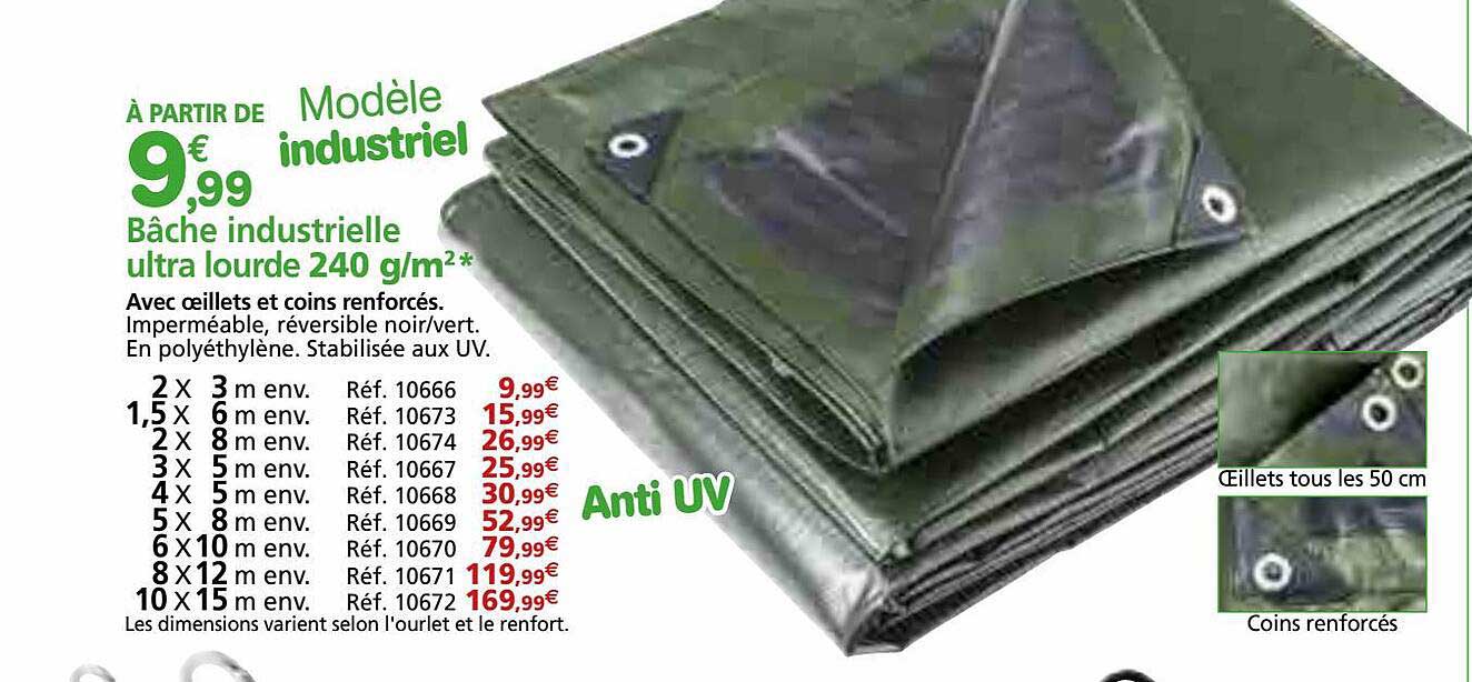 bâche industrielle ultra lourde 240 g-m²