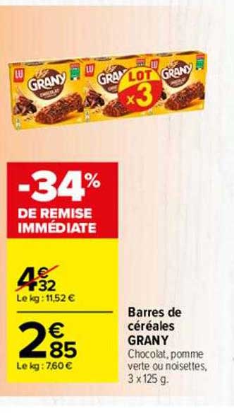 barres de céréales grany