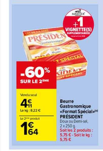 beurre gastronomique "format spécial" président