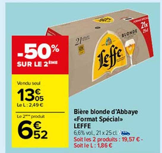 bière blonde d'abbaye "format spécial" leffe