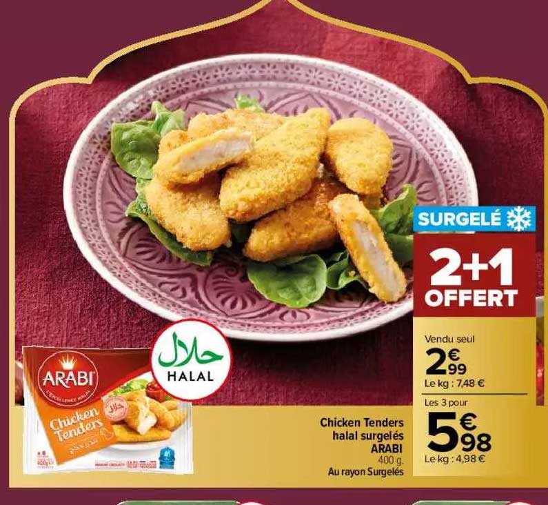 chicken tenders halal surgelés arabid