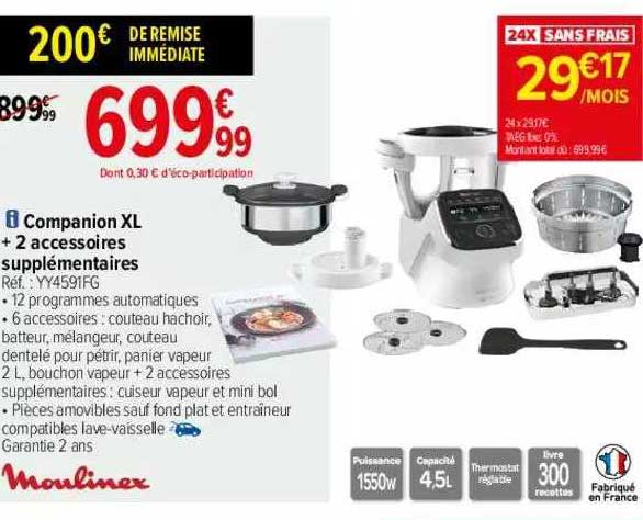 companion xl + 2 accessoires supplémentaires moulinex