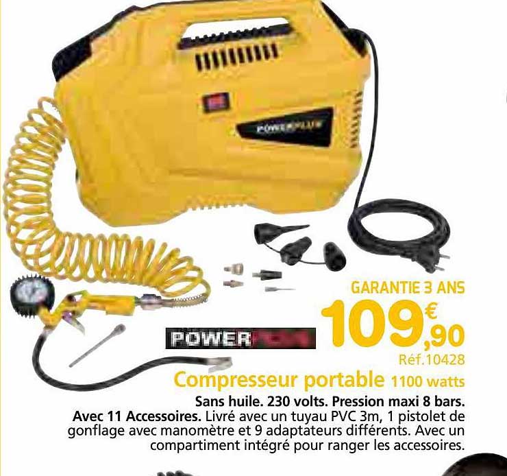 compresseur portable 1100 watts powerplus