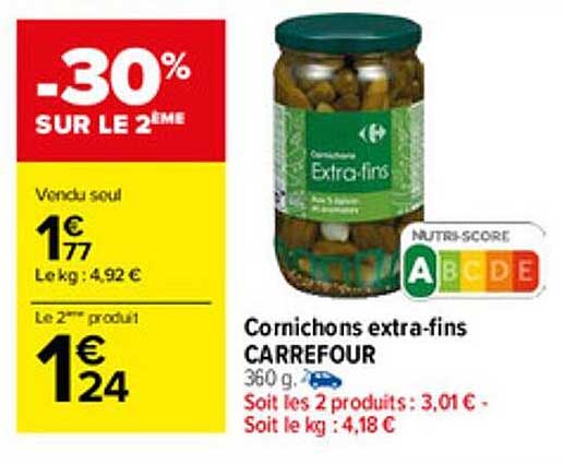 cornichons extra-fins carrefour