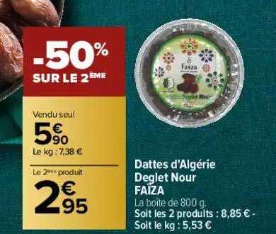 dattes d'algérie deglet nour faïza