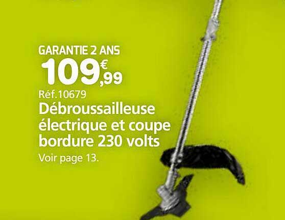 débroussailleuse électrique et coupe bordure 230 volts