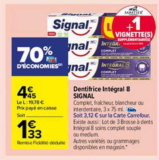 Dentifrice Intégral 8 Signal