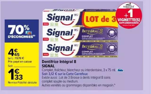 Dentifrice Intégrale 8 Signal