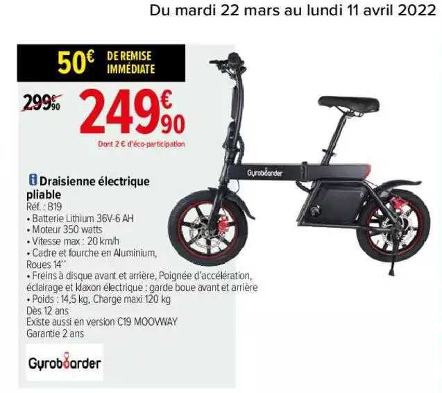 Draisienne électrique Pliable