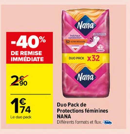 duo pack de protections féminines nana