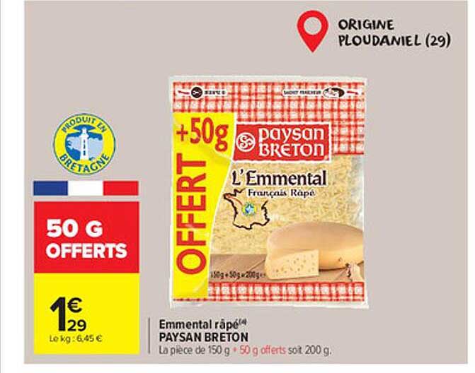 emmental râpé paysan breton