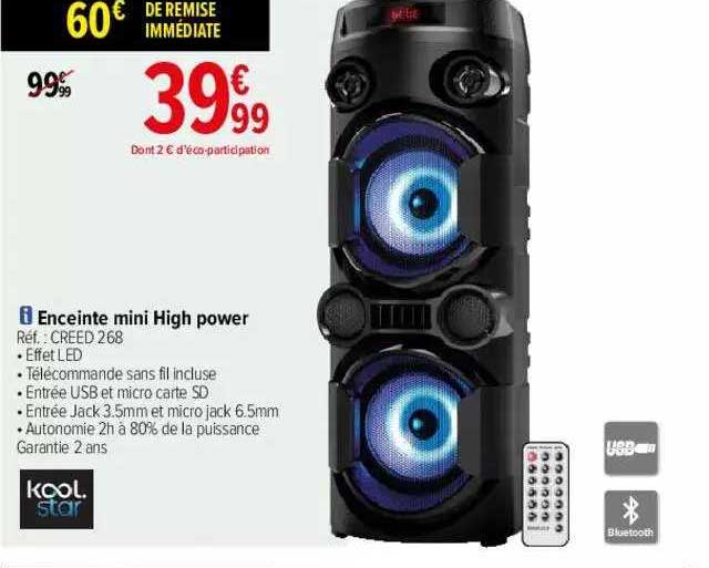 enceinte mini high power kool star